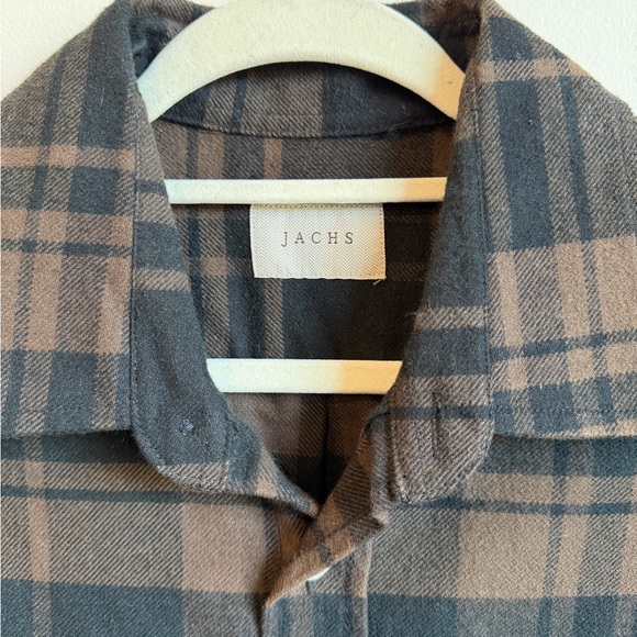 Jachs Men's Black and Brown Plaid Button-Down Shirt Flannel - Picture 3 of 8